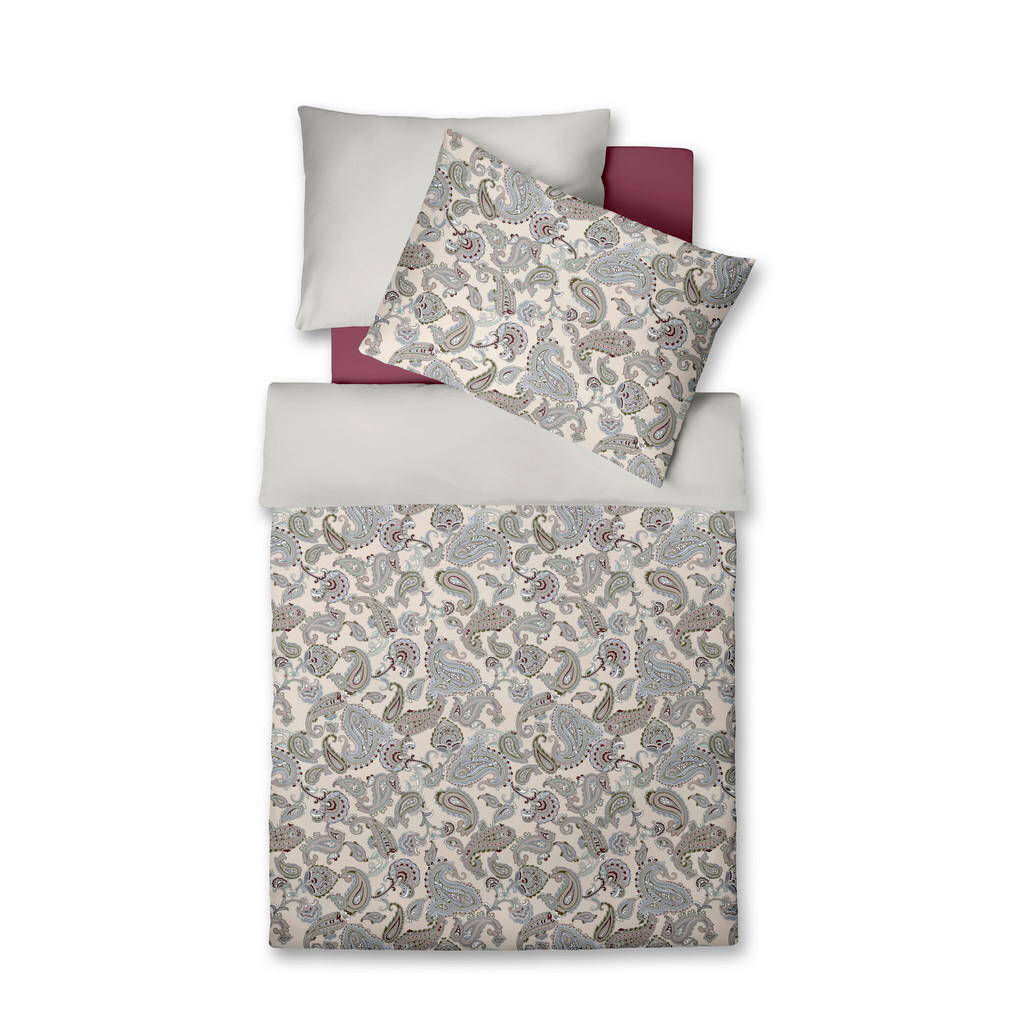 Fleuresse POVLEČENÍ, makosatén, krémová, bordeaux, pastelově modrá, 140/200 cm