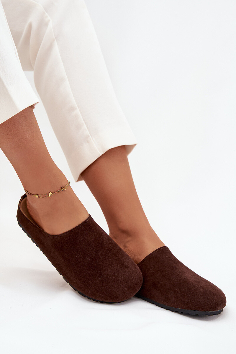 Boto Dámské pantofle na platformě čokoládové Sylviane