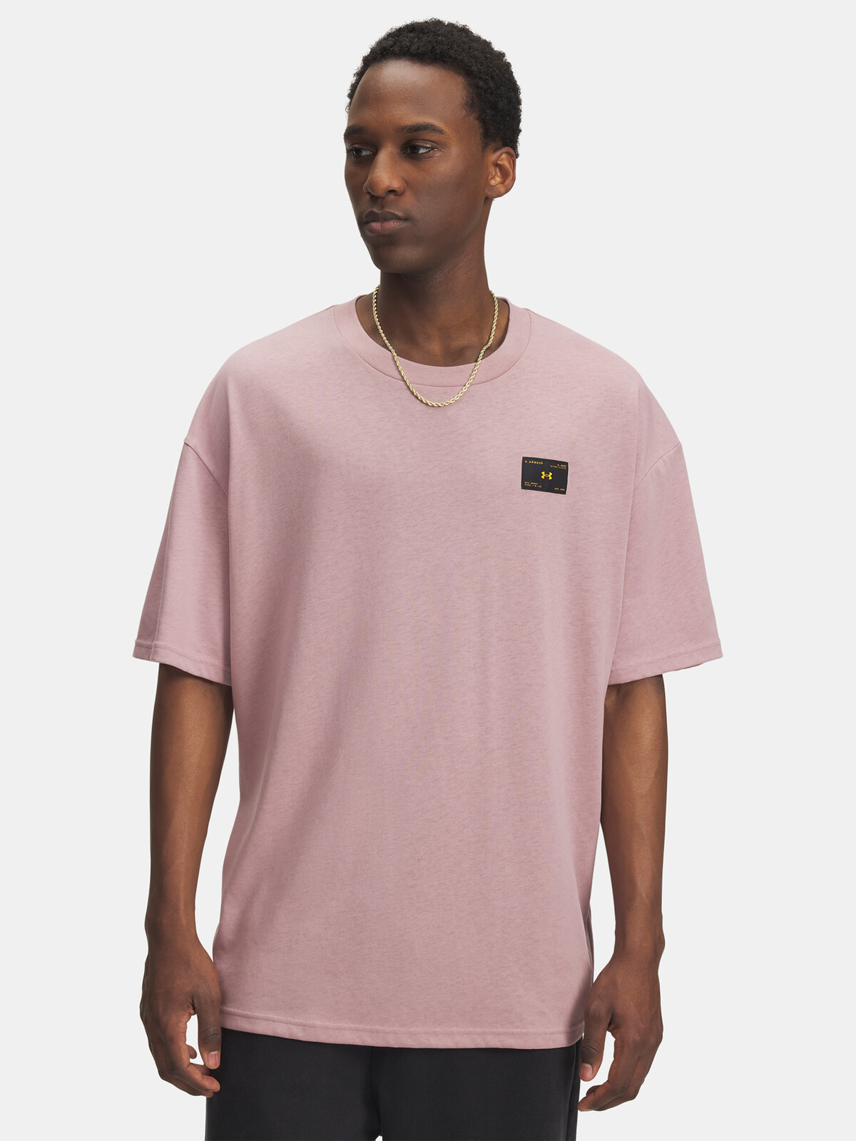 Pánské tričko Under Armour UA HWT WOVEN LABEL SS-PNK - Pánské