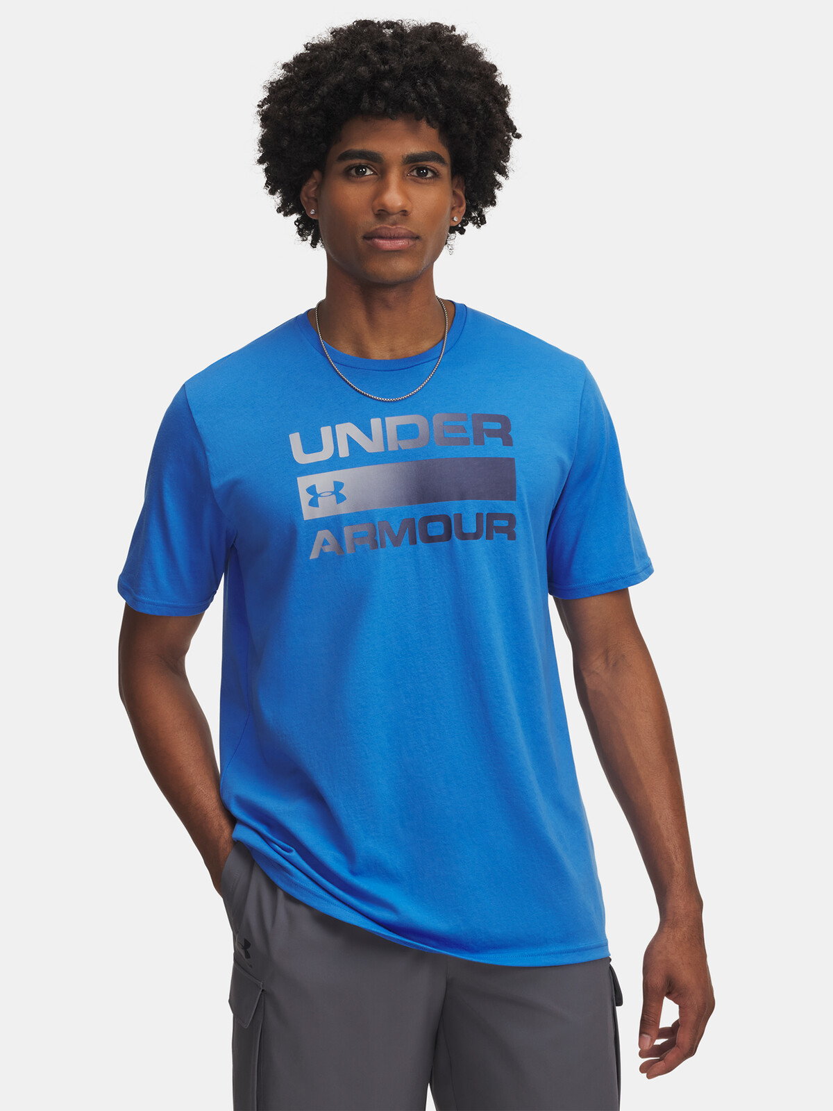 Pánské tričko Under Armour UA TEAM ISSUE WORDMARK SS-BLU - Pánské