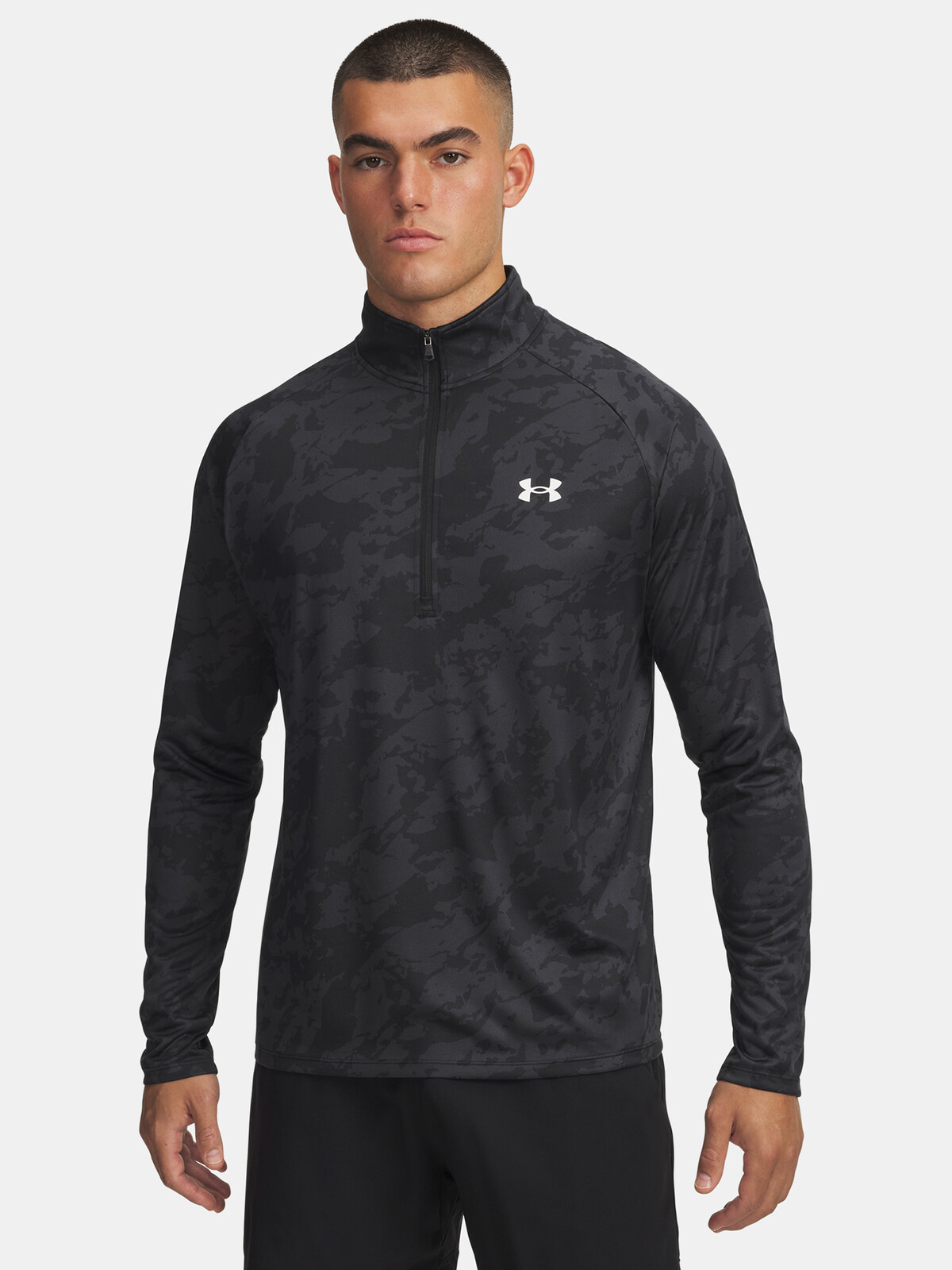 Pánské tričko Under Armour UA Tech 2.0 1/2 Zip-BLK - Pánské