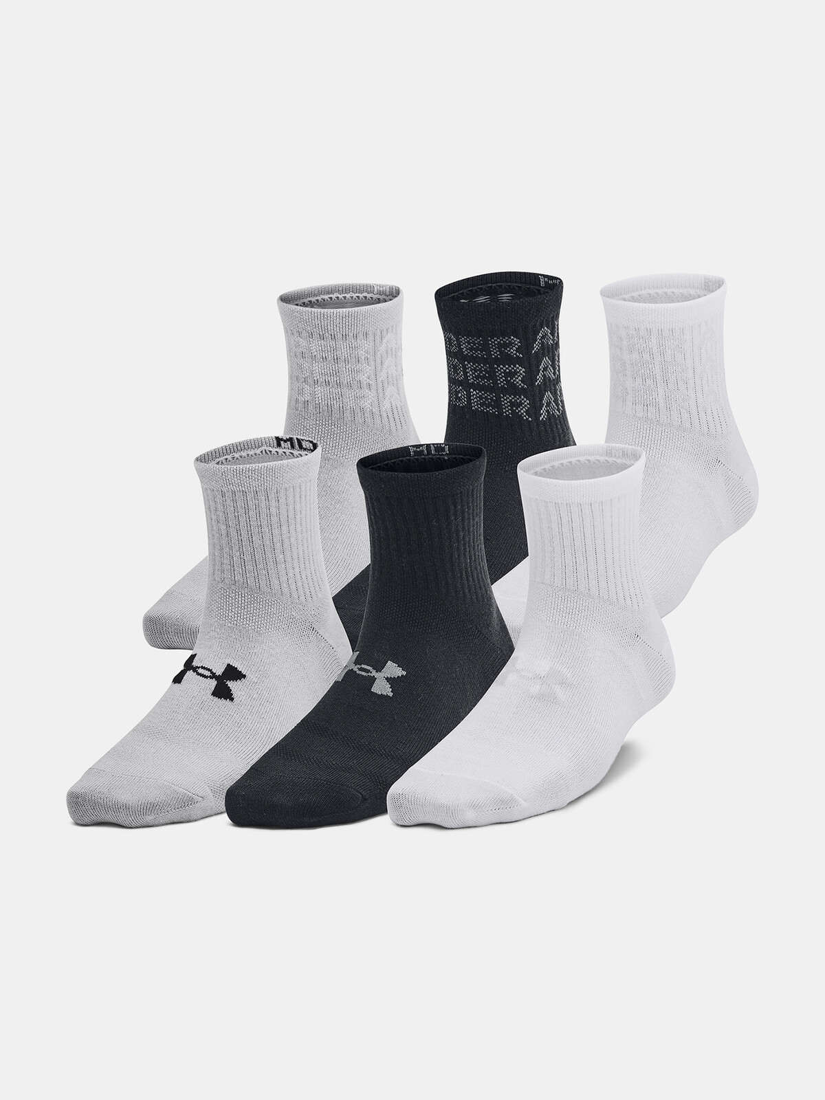 Dětské ponožky Under Armour Yth UA Essential 6pk Qtr-BLK - unisex