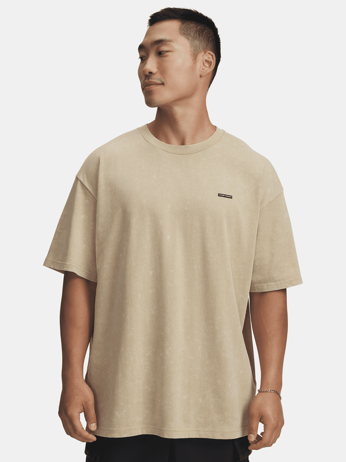 Pánské tričko Under Armour UA M HW OS LOGO WASH SS-BRN - Pánské