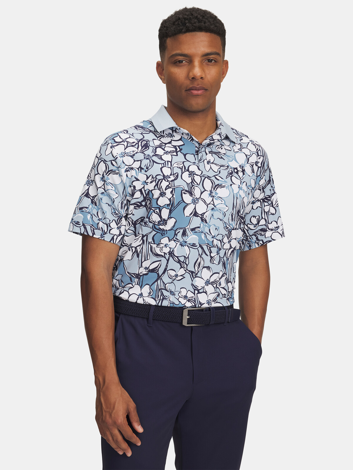 Pánské tričko Under Armour UA Drive Chill Printed Polo-BLU - Pánské
