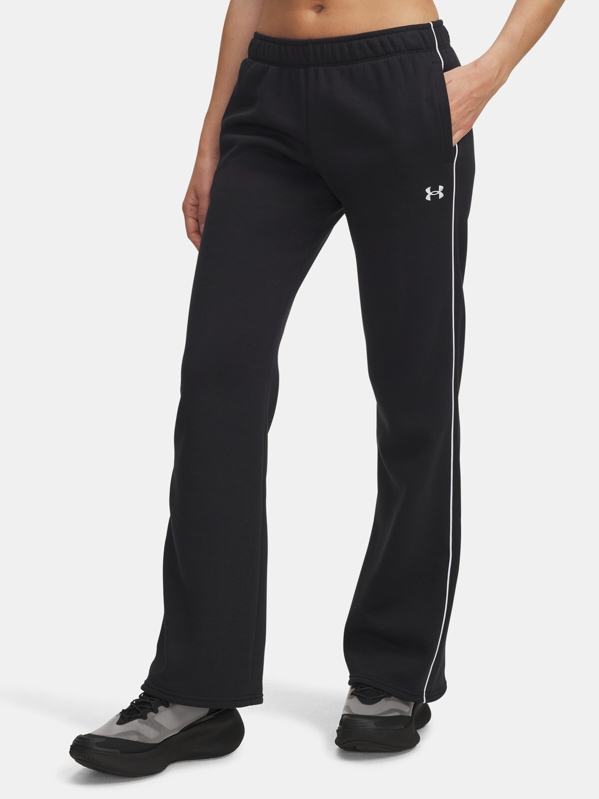 Dámské sportovní kalhoty Under Armour UA Rival Flc Piped Pant-BLK - Dámské