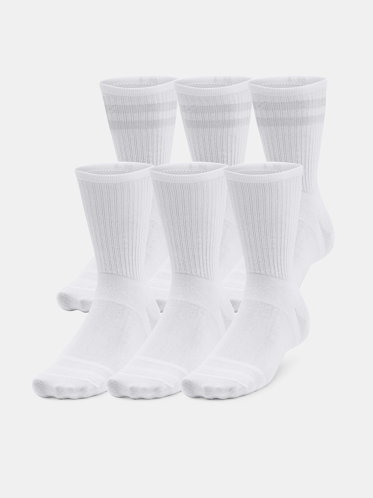 Unisexové ponožky Under Armour UA Essential 6pk Crew-WHT - unisex