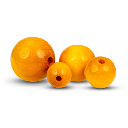 FK Dřevěné kulaté korálky - žluté 10 ks  - 1,6 cm
