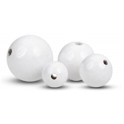 FK Dřevěné kulaté korálky - bílé 10 ks - 3 cm
