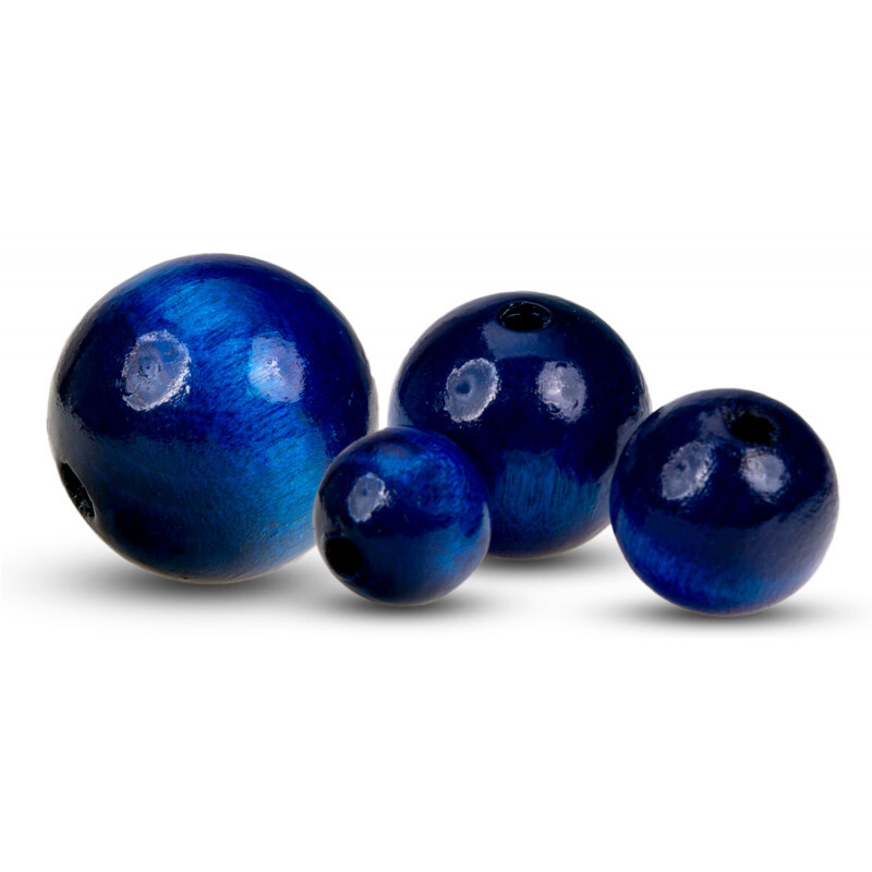 FK Dřevěné kulaté korálky - modré 50 ks - 1,6 cm