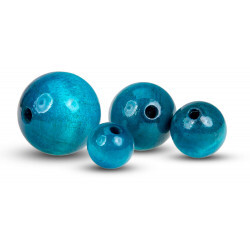 FK Dřevěné kulaté korálky - tyrkysové 10 ks - 2 cm