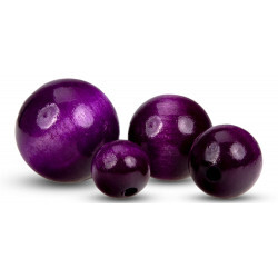 FK Dřevěné kulaté korálky - fialové 10 ks  - 1,6 cm