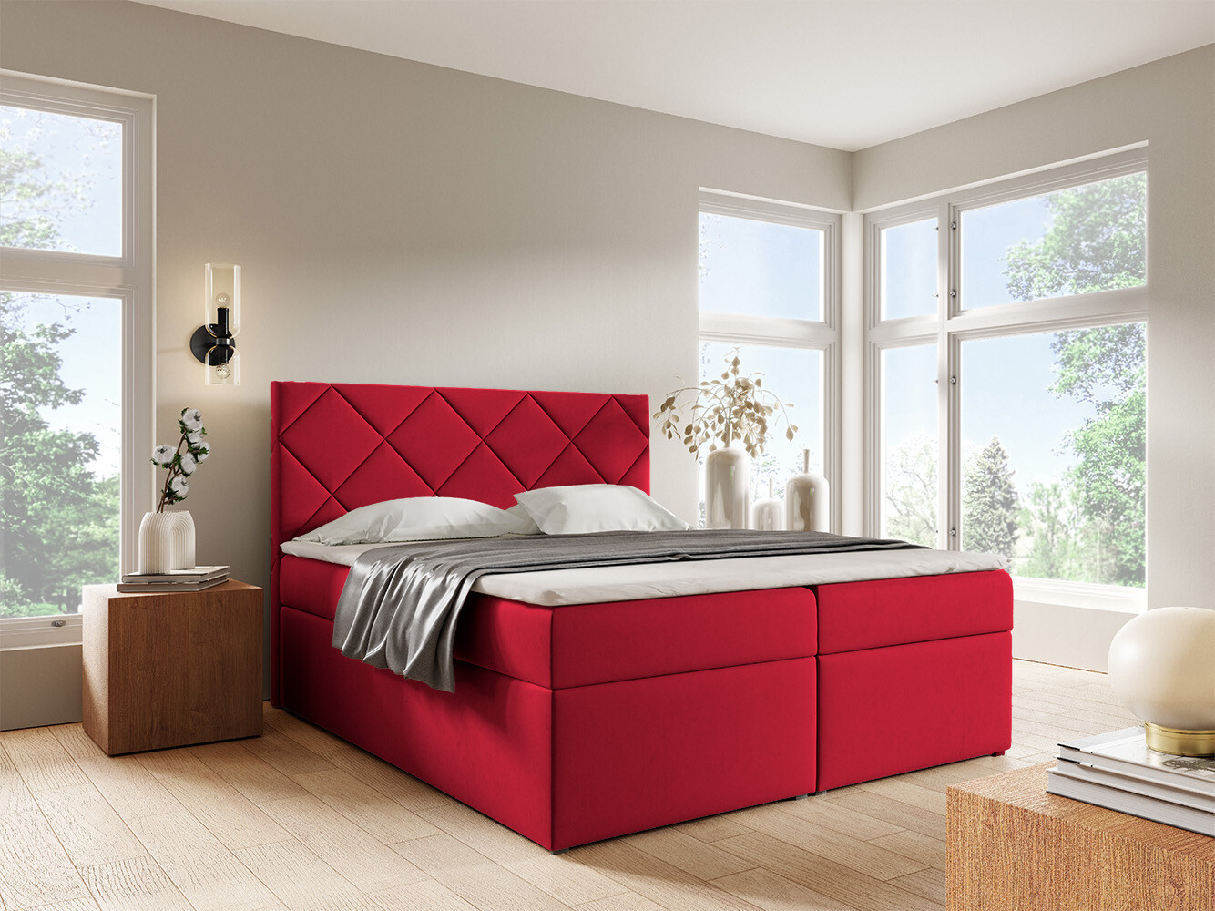 Eka Kontinentální čalouněná postel DIAMOND (90x200 cm), Trinity 2309