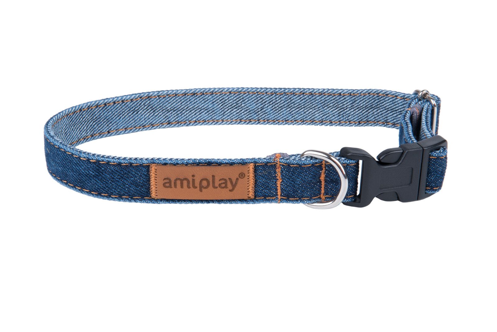 Obojek pro psy nastavitelný JEANS světle modrá velikost S, M, L, XL Rozměr: M - 25-40x2,0 cm