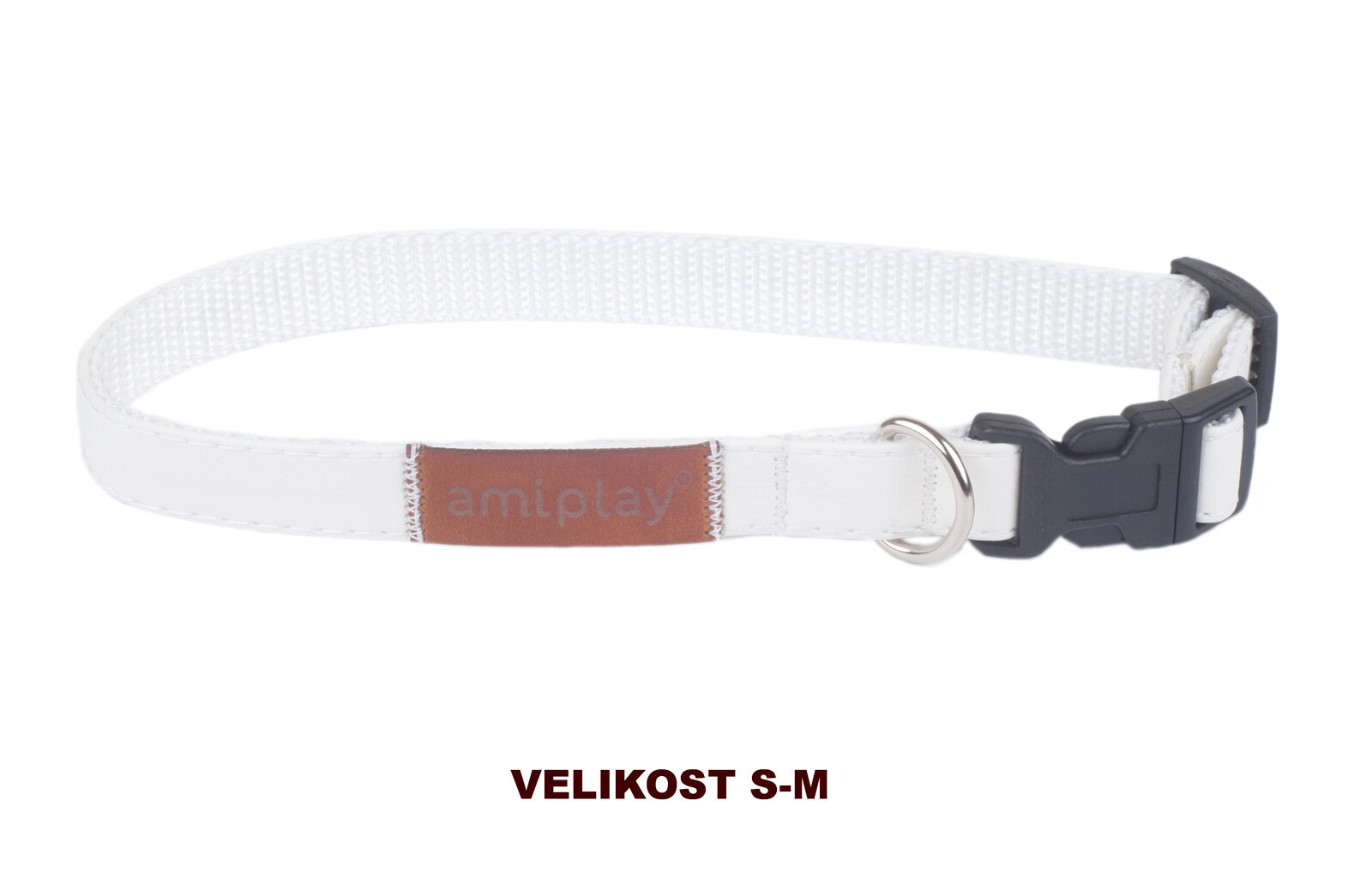 Obojek pro psy nastavitelný PARIS bílá velikost S, M, L, XL Rozměr: M - 25-40x2,0 cm