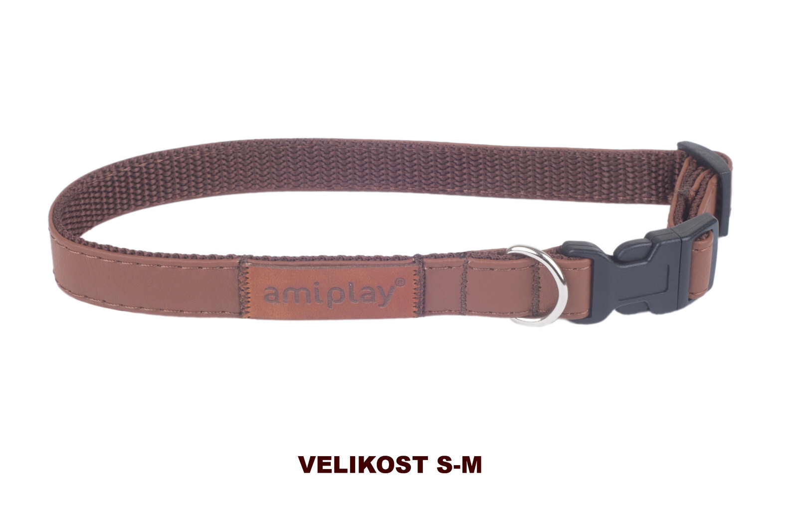 Obojek pro psy nastavitelný PARIS hnědá velikost S, M, L, XL Rozměr: M - 25-40x2,0 cm