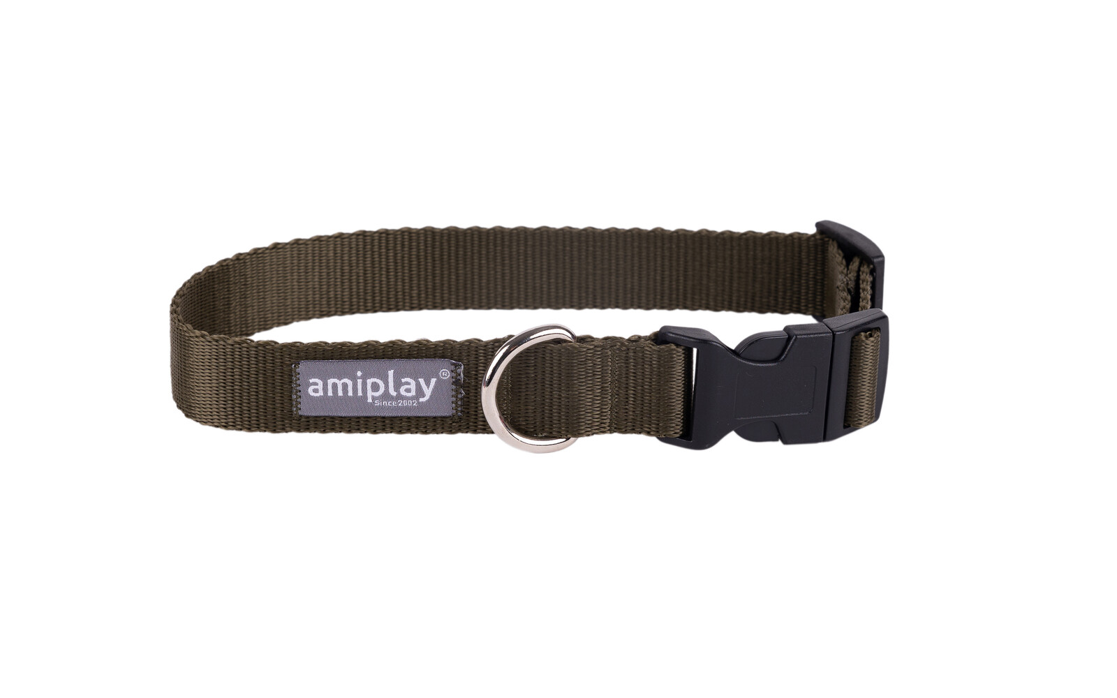 Obojek pro psy nastavitelný POPPY olivová velikost S, M, L, XL Rozměr: M - 25-40x2,0 cm