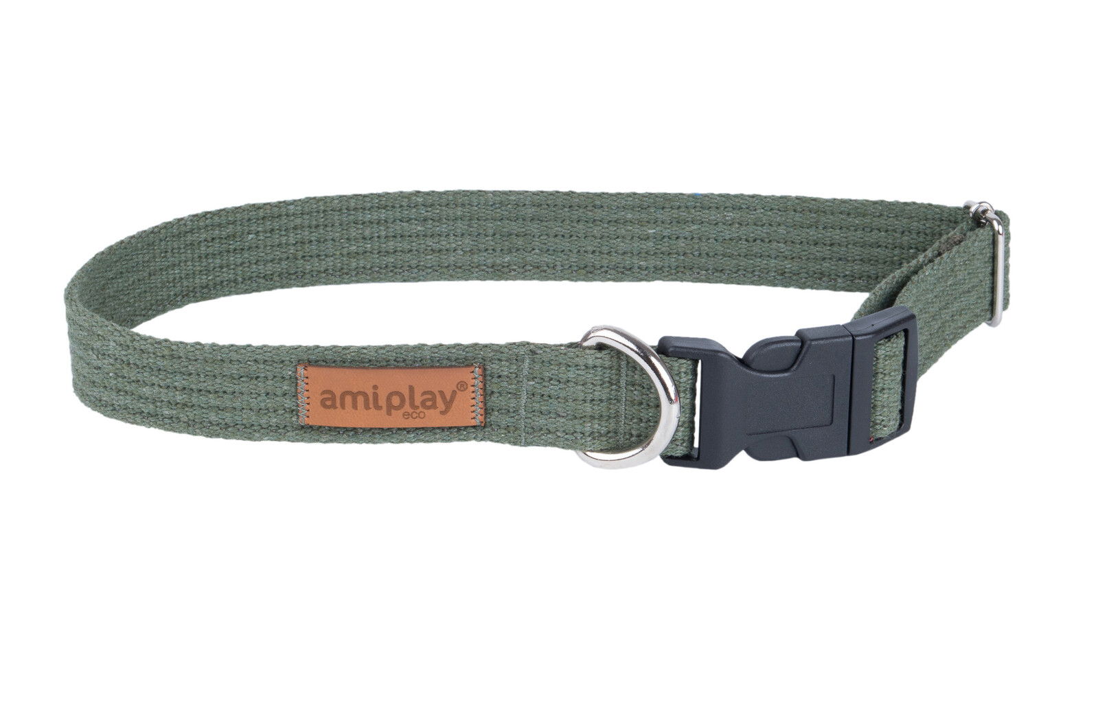 Obojek pro psy nastavitelný COTTONE khaki velikost S, M, L, XL Rozměr: M - 25-40x2,0 cm