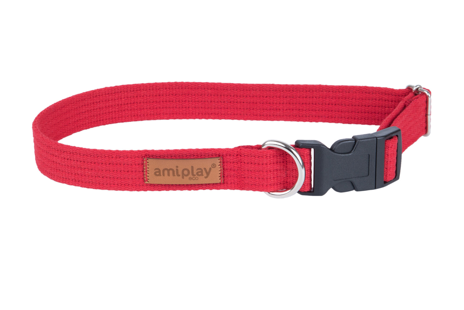 Obojek pro psy nastavitelný COTTONE červená velikost S, M, L, XL Rozměr: M - 25-40x2,0 cm