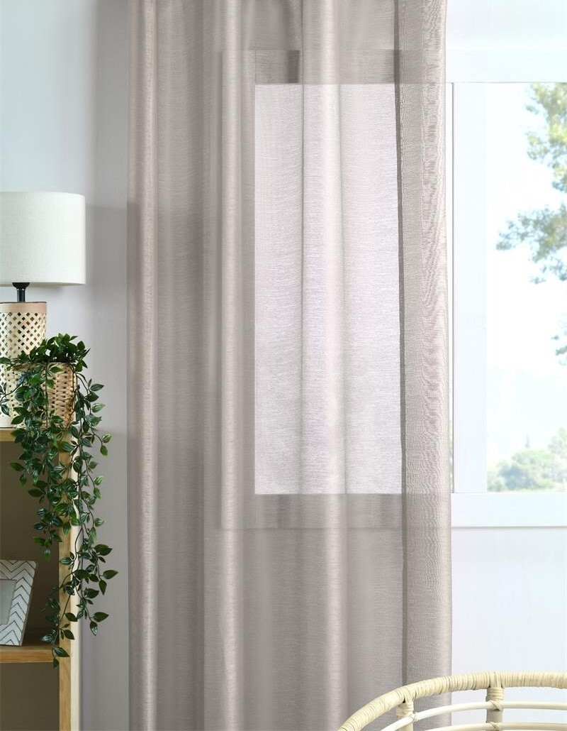 Dekorační dlouhá záclona s řasící páskou WOOD béžová 140x245 cm (cena za 1 kus) MyBestHome