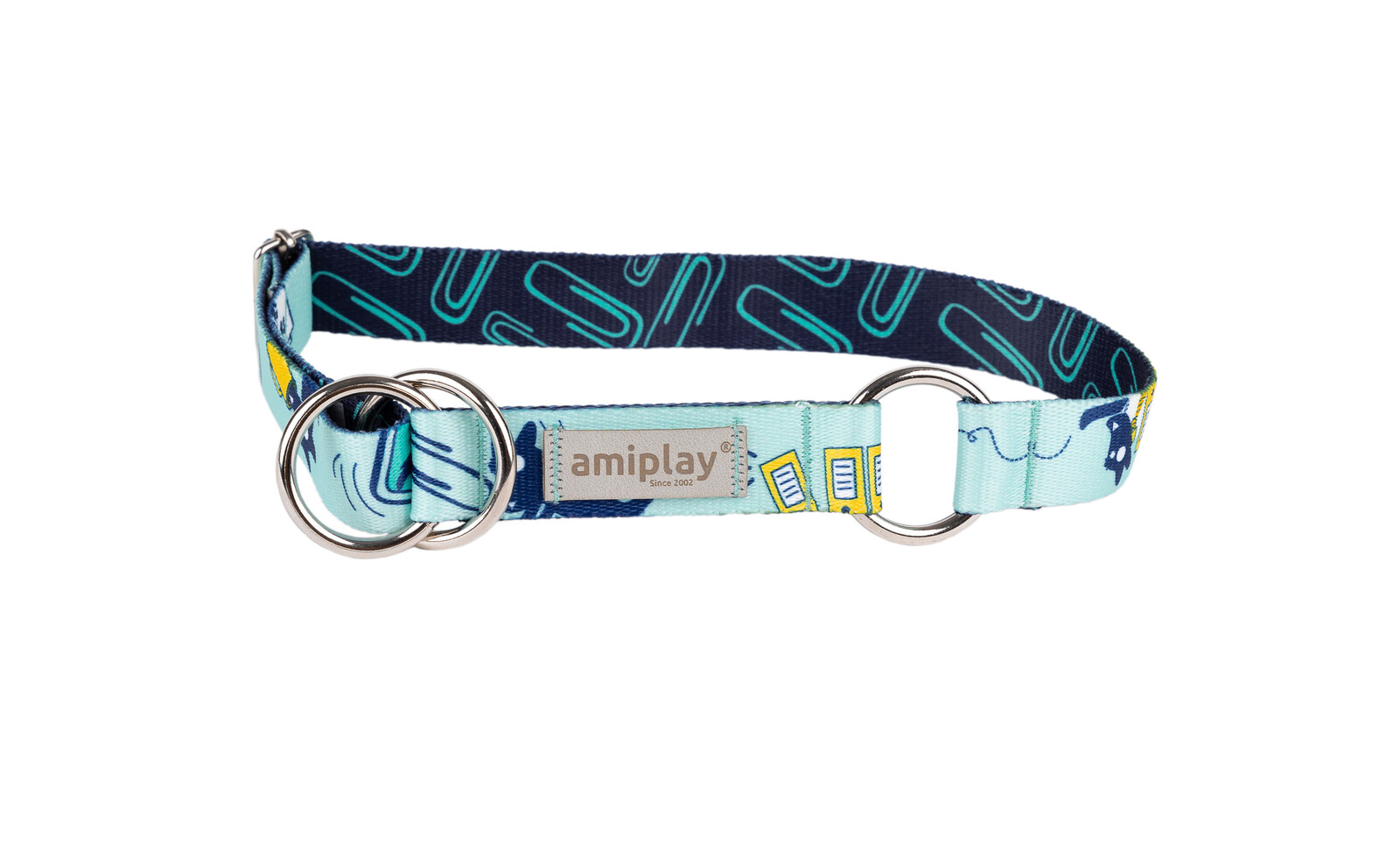 Obojek pro psy polostahovací MIKO modrá velikost M, L, XL Rozměr: M - 26-40x2,0 cm