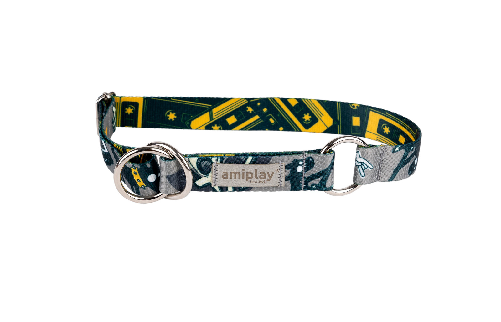 Obojek pro psy polostahovací MIKO šedá velikost M, L, XL Rozměr: M - 26-40x2,0 cm