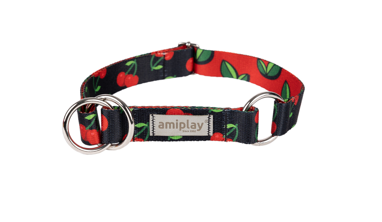 Obojek pro psy polostahovací HAPPY CHERRY velikost M, L, XL Rozměr: M - 26-40x2,0 cm