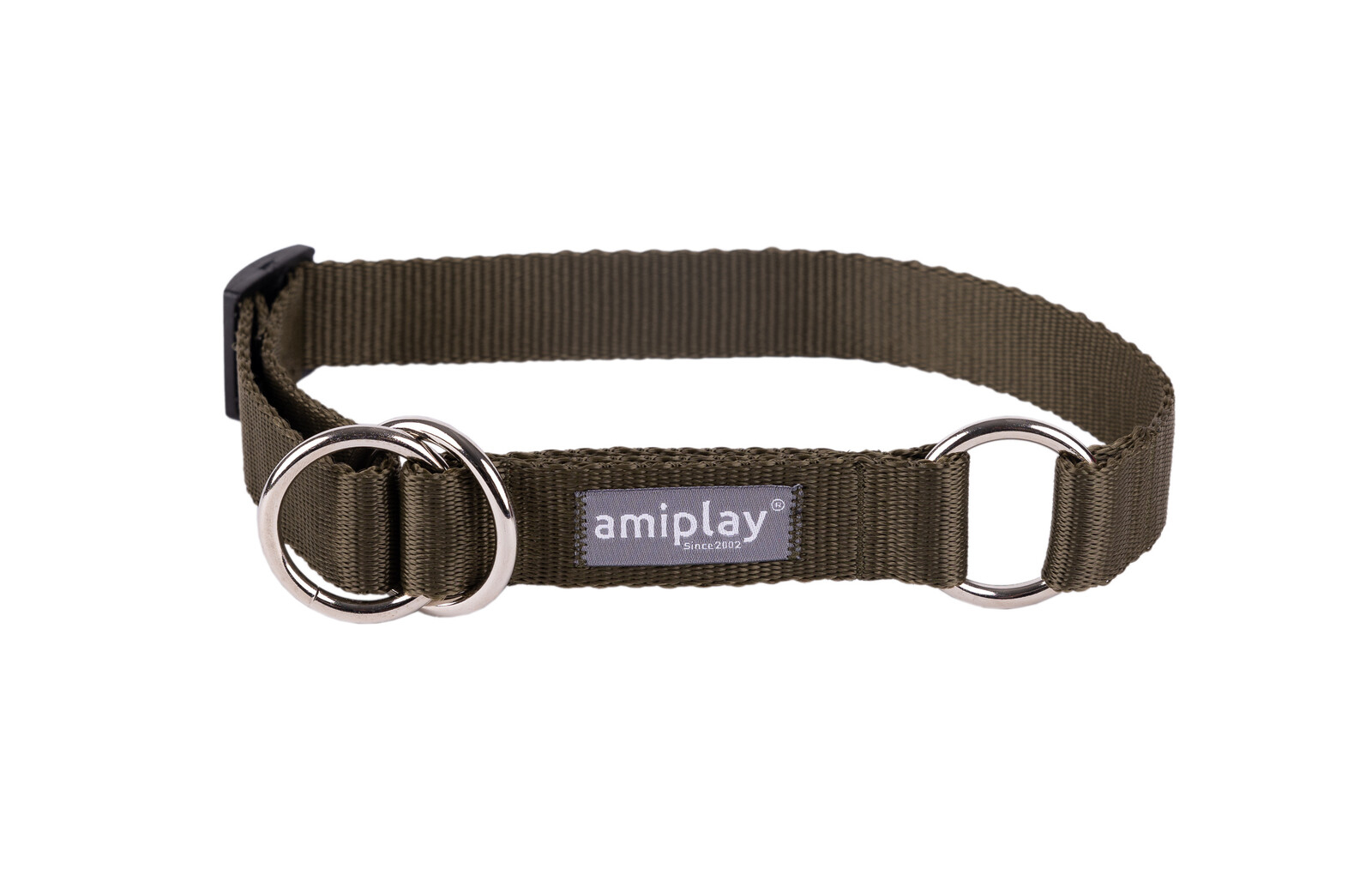 Obojek pro psy polostahovací POPPY olivová velikost M, L, XL Rozměr: M - 26-40x2,0 cm