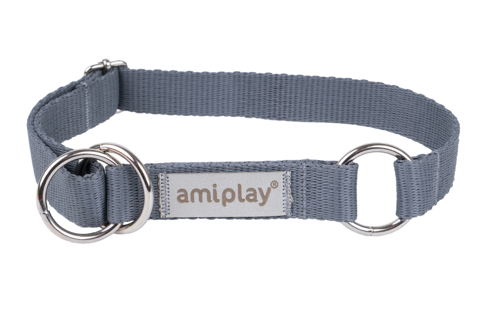 Obojek pro psy polostahovací RUMBA šedá velikost M, L, XL Rozměr: M - 26-40x2,0 cm