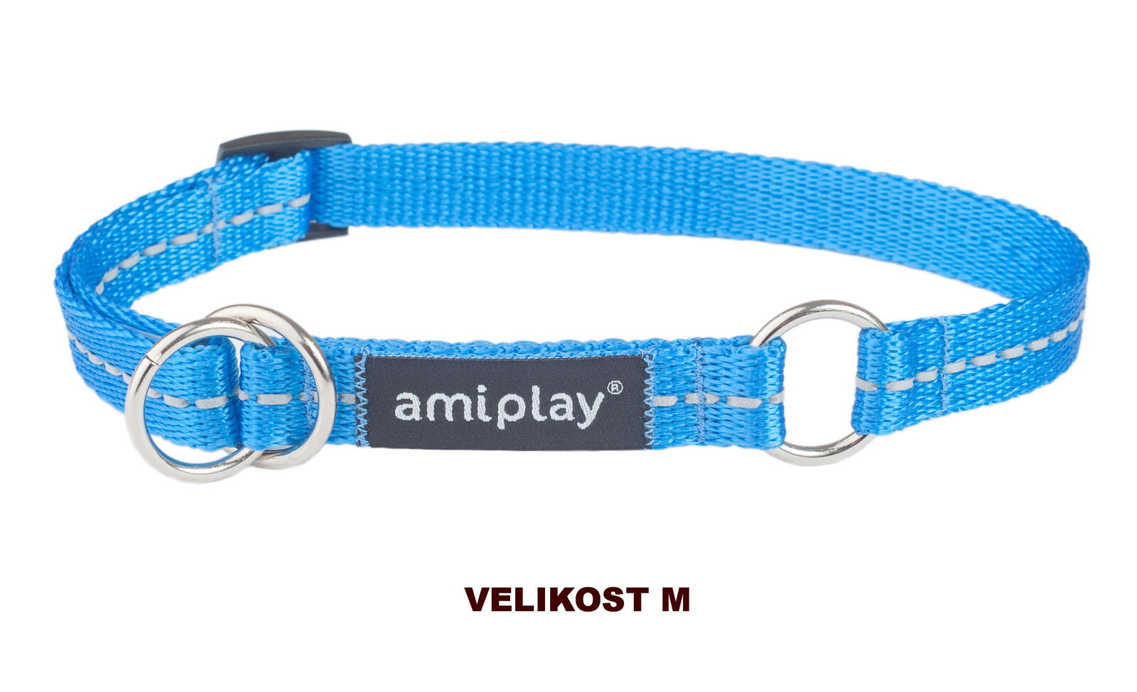 Obojek pro psy polostahovací REFLEX modrá velikost M, L, XL Rozměr: M - 26-40x2,0 cm