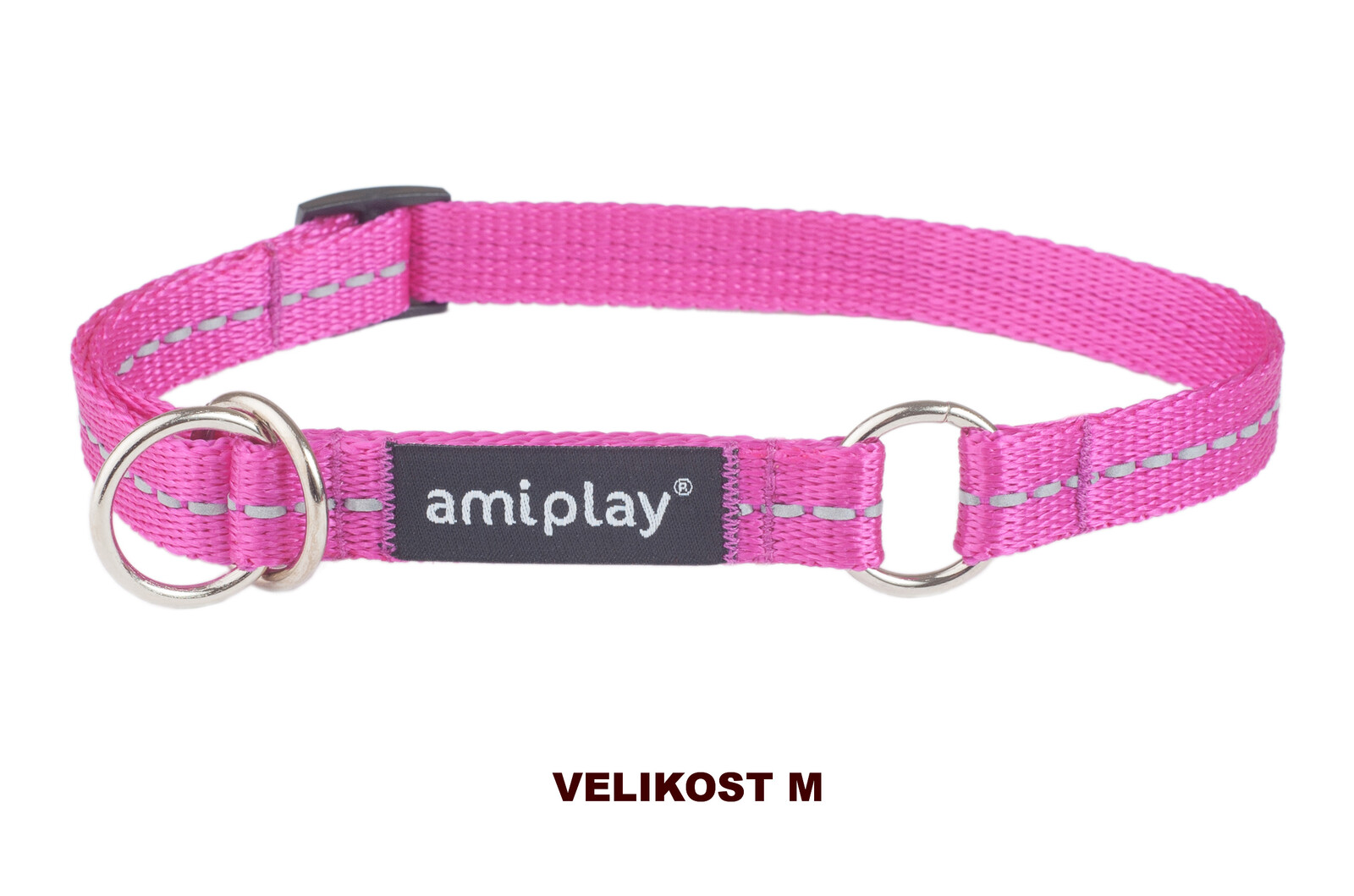 Obojek pro psy polostahovací REFLEX růžová velikost M, L, XL Rozměr: M - 26-40x2,0 cm