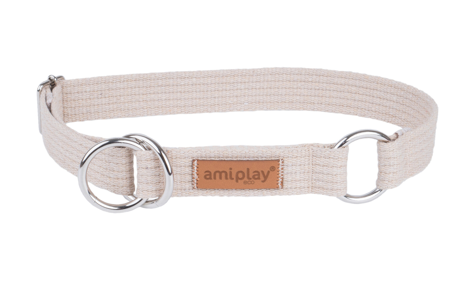 Obojek pro psy polostahovací COTTONE béžová velikost M, L, XL, XXL Rozměr: M - 26-40x2,0 cm