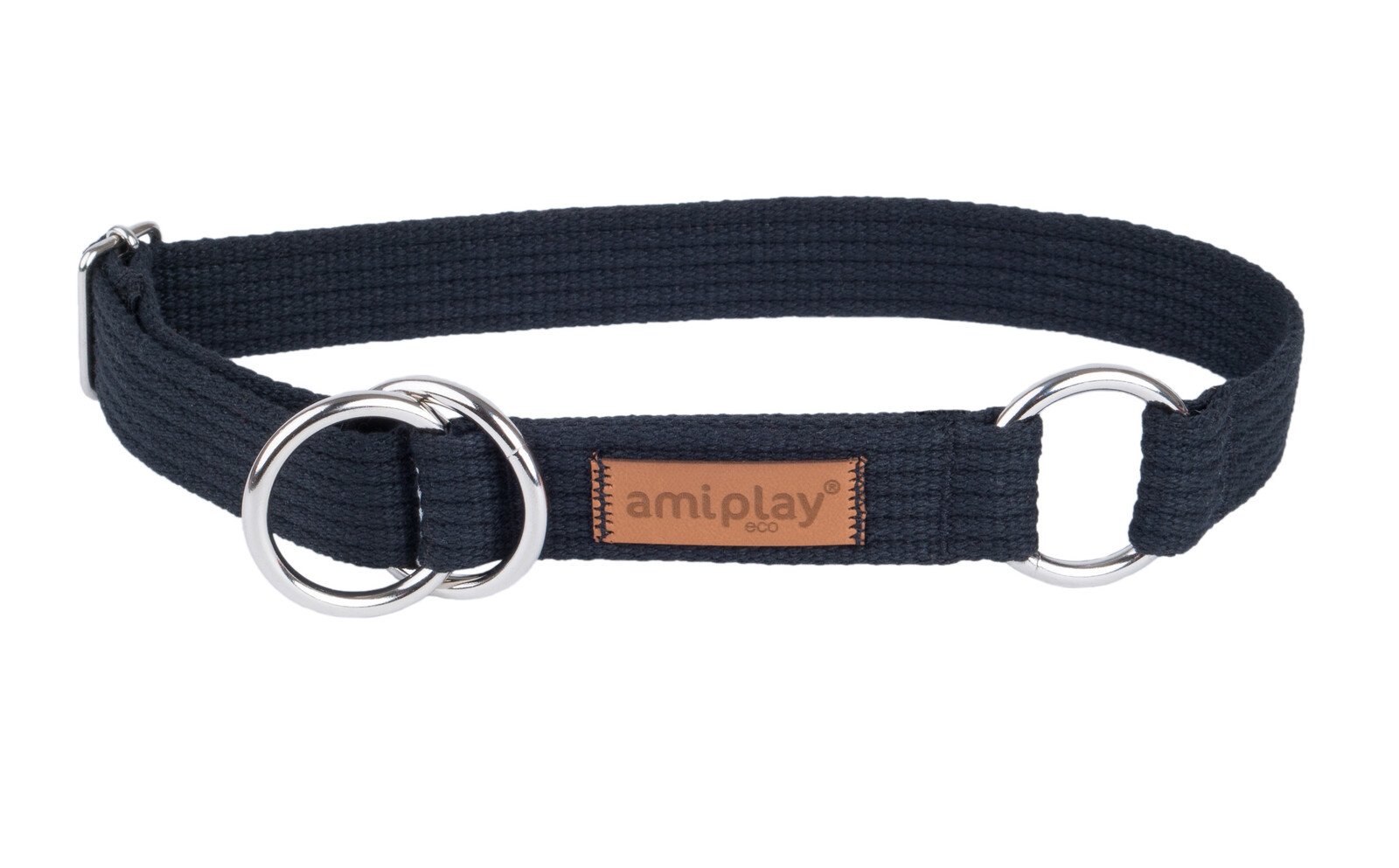 Obojek pro psy polostahovací COTTONE černá velikost M, L, XL, XXL Rozměr: M - 26-40x2,0 cm