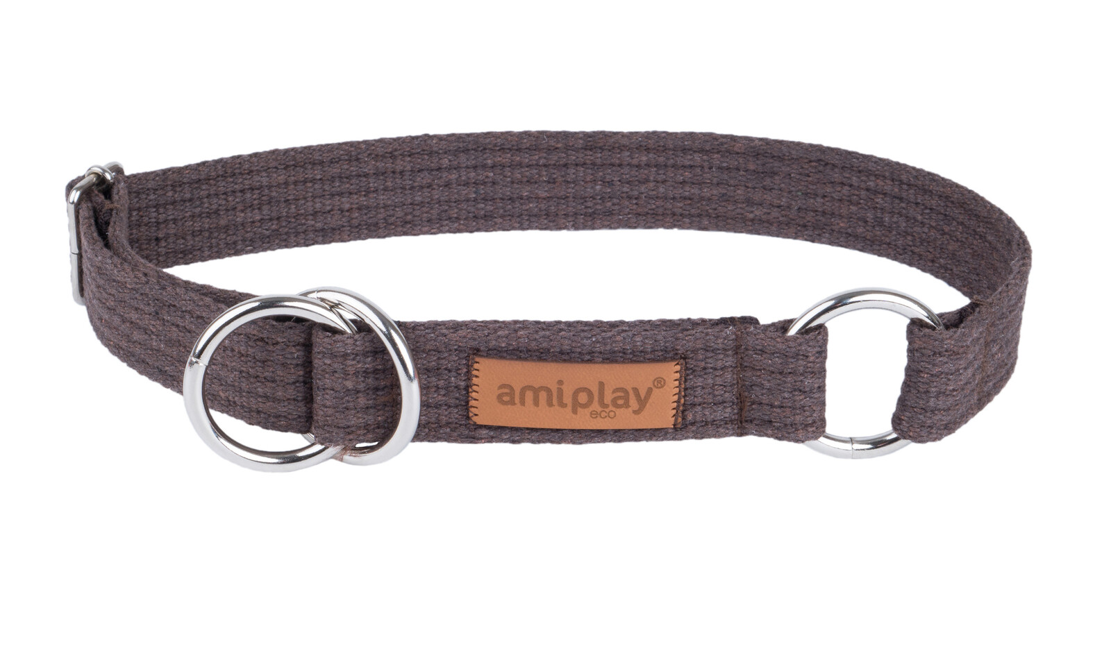 Obojek pro psy polostahovací COTTONE hnědá velikost M, L, XL, XXL Rozměr: M - 26-40x2,0 cm