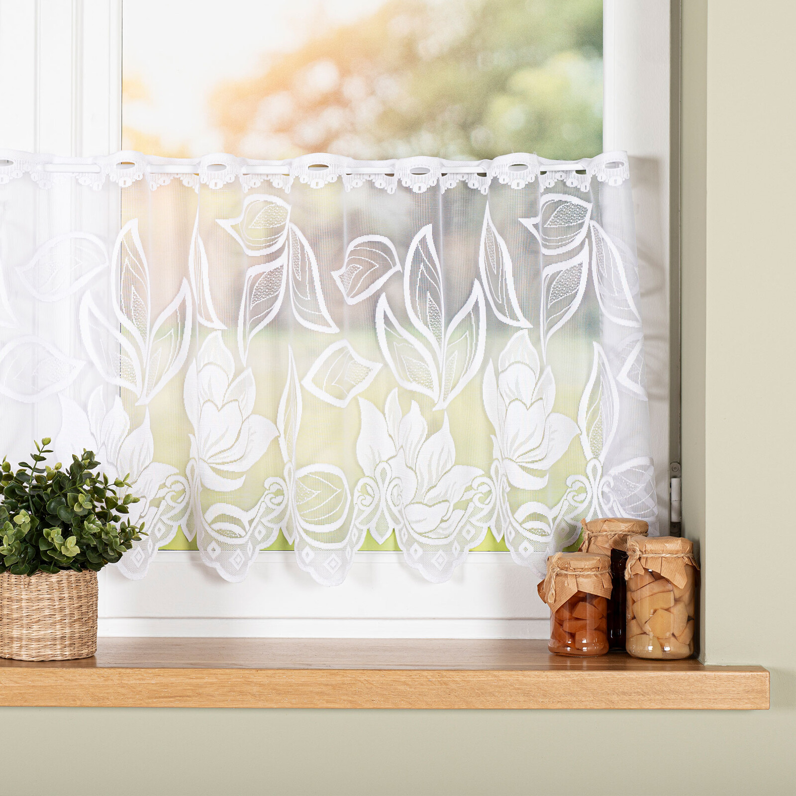 Dekorační metrážová vitrážová záclona OLINA bílá výška 50 cm MyBestHome