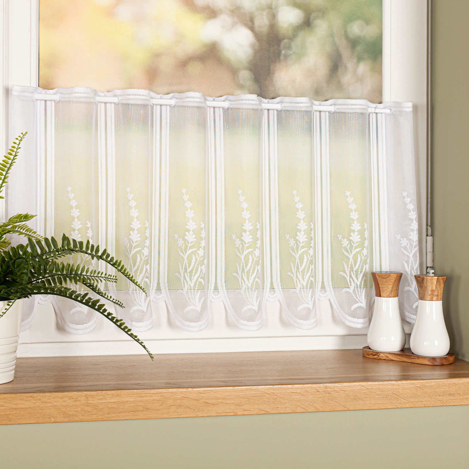 Dekorační metrážová vitrážová záclona JOLANA bílá výška 40 cm MyBestHome