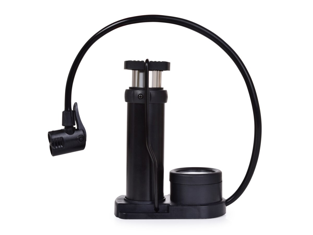 DRIVE | Nožní nafukovací pumpa s manometrem | dvojitá hlava & 11 BAR