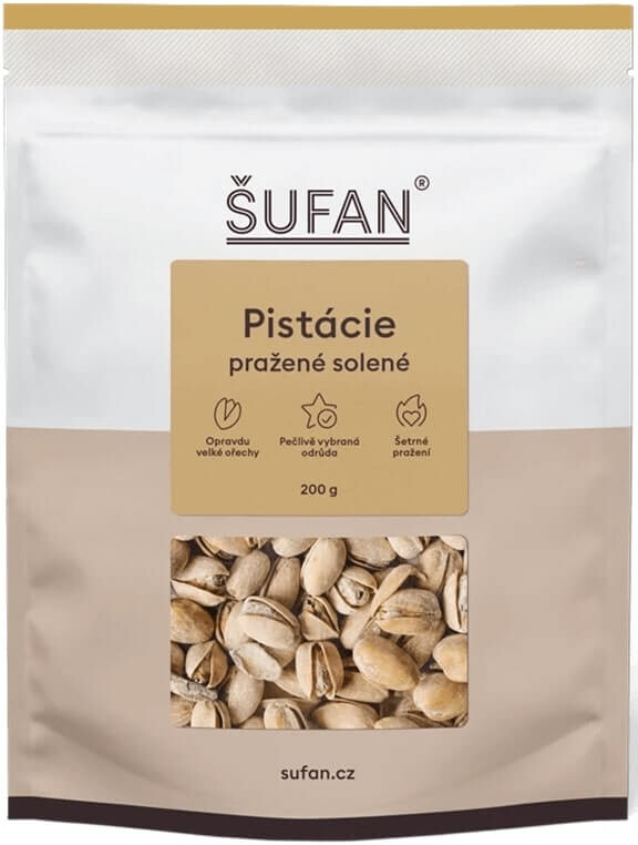 Pistácie pražené, solené ve skořápce, 200g, Šufan