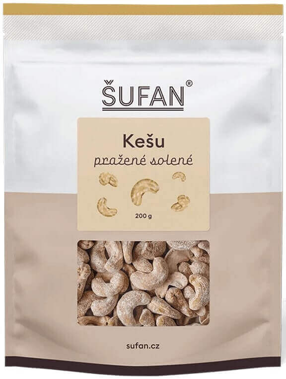 Kešu pražené, solené, 200g, Šufan