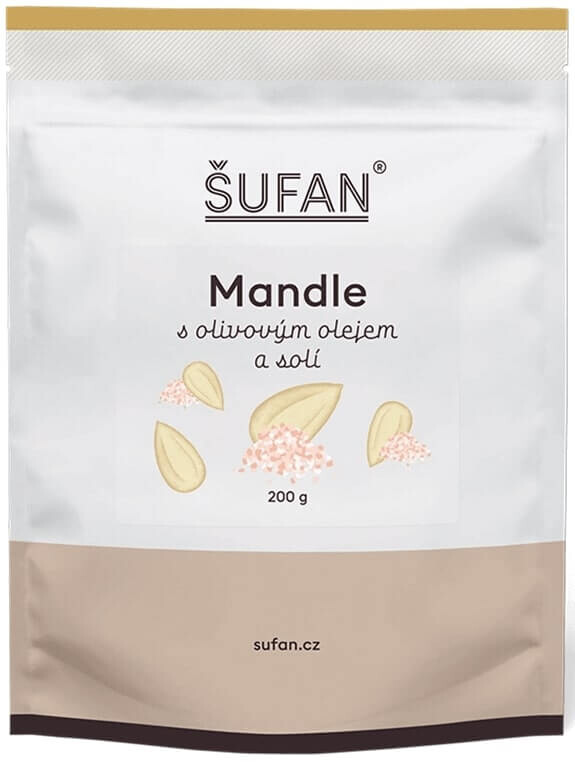 Mandle s olivovým olejem a solí, 200g, Šufan