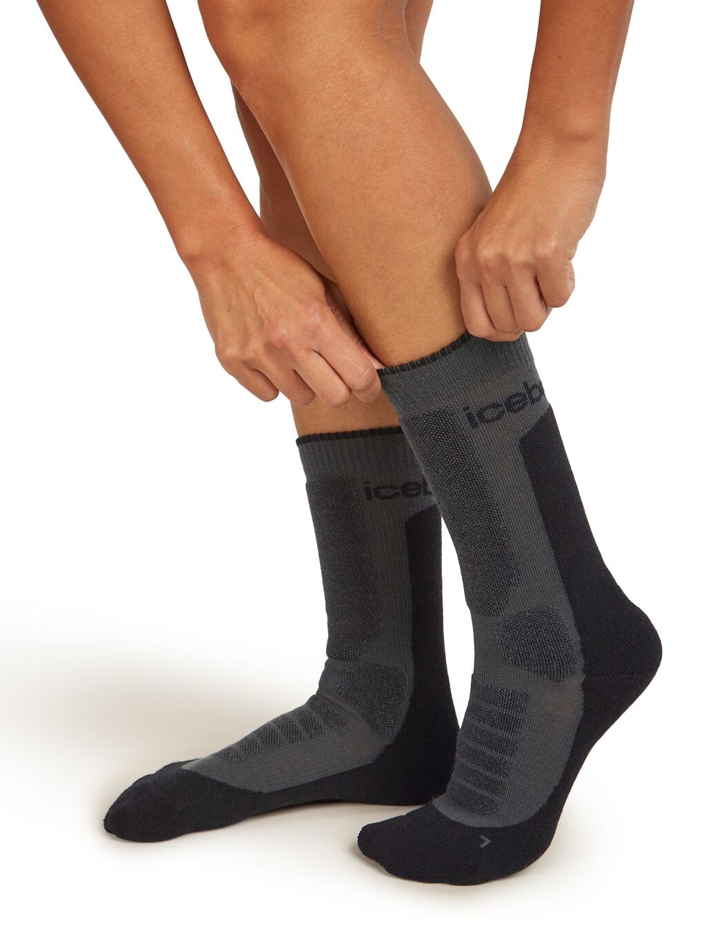 Dámské merino turistické ponožky ICEBREAKER Wmns Hike+ Heavy Crew, Obsidian/Black velikost: 41-43 (L)