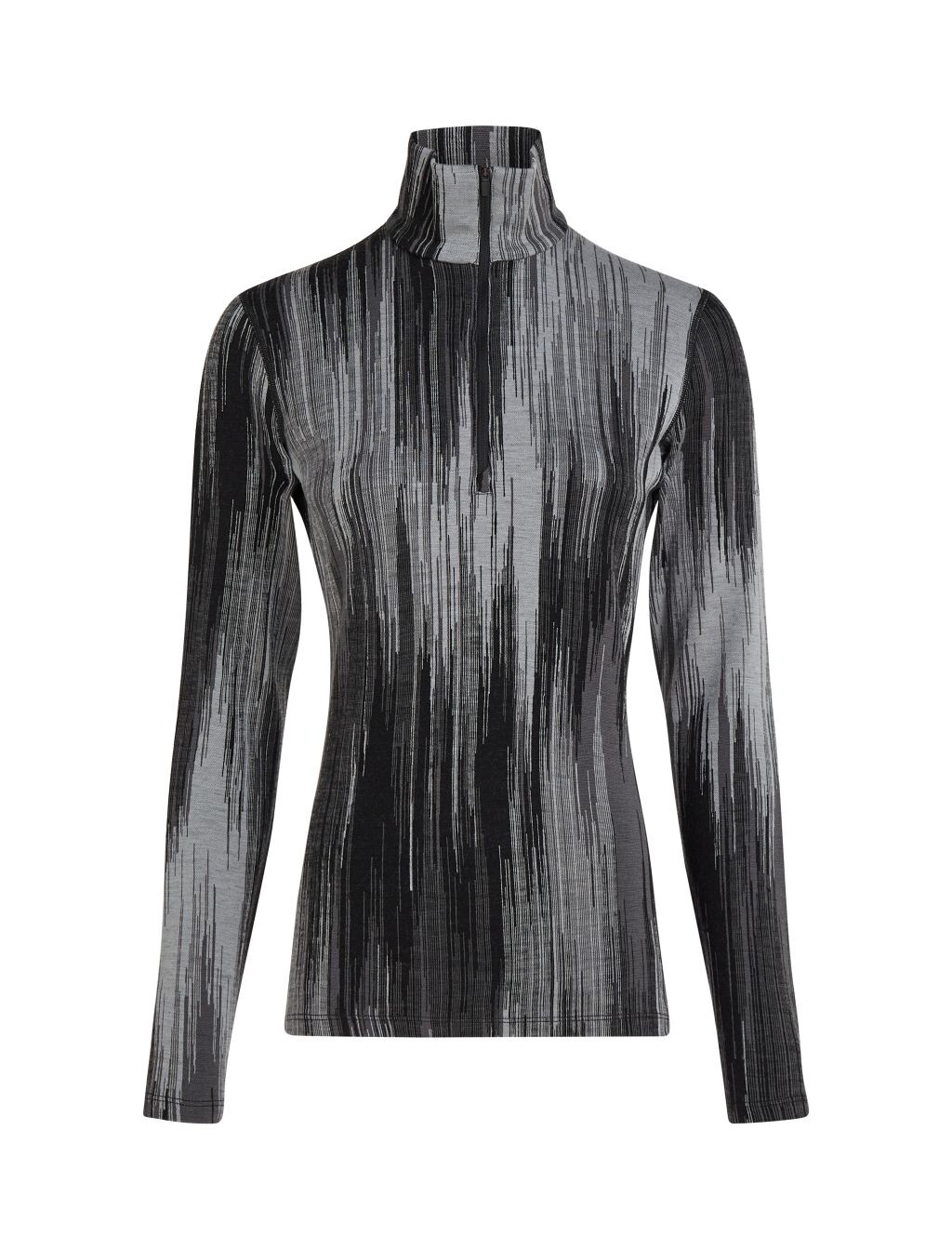 ICEBREAKER Wmns 260 Vertex LS Half Zip Peak AOP, Black/Obsidian/Alloy/J velikost: M