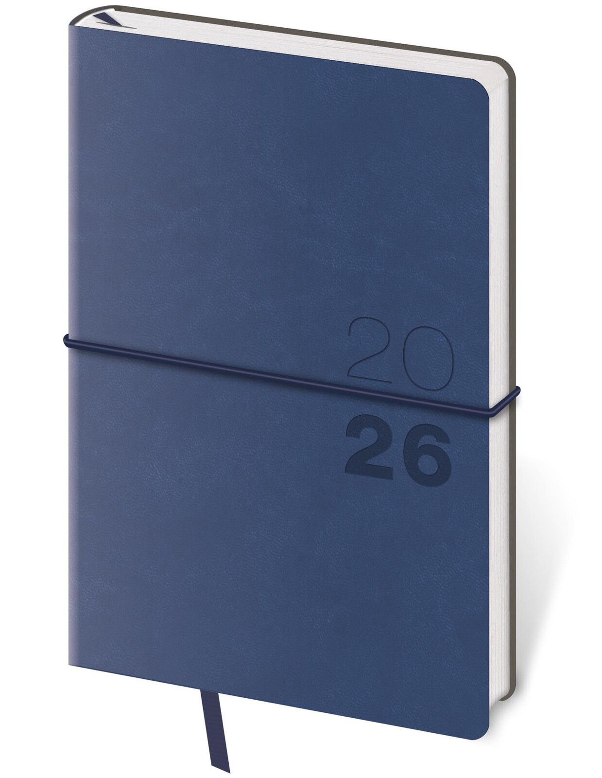 Týdenní kapesní diář 2024 Flexio - tmavě modrý, s gumičkou