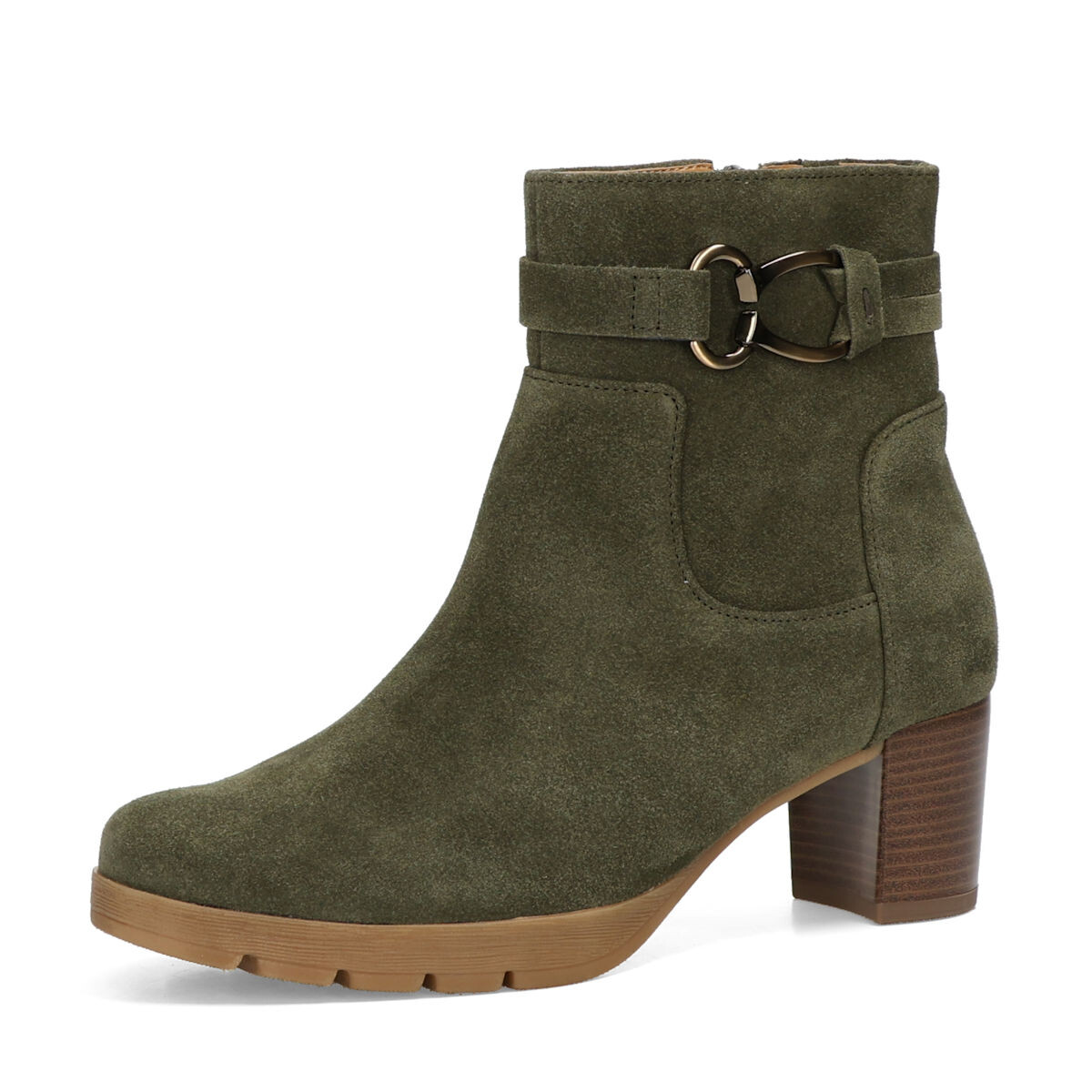 Gabor dámské semišové kotníkové kozačky - olivové - 37