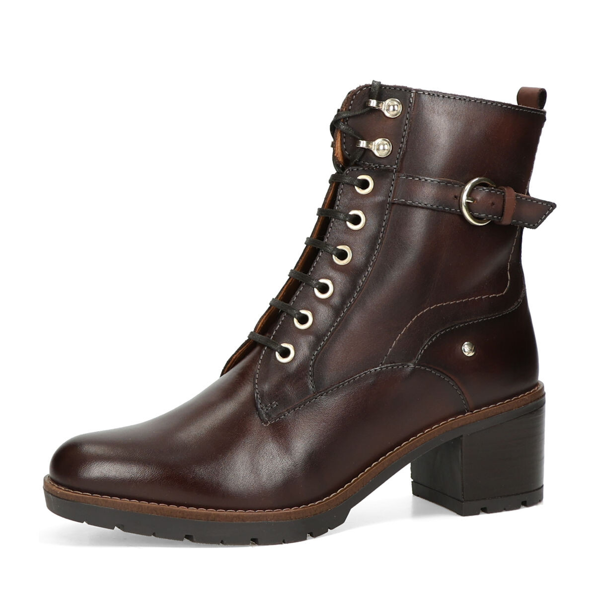 Pikolinos dámské kožené kotníkové kozačky - tmavohnědé - 36