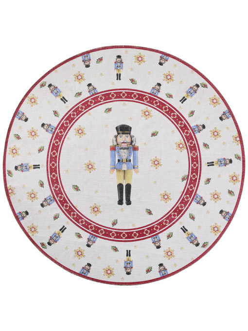 Koberec Toy Delight Villeroy & Boch Nutcracker krémový / červený kruh