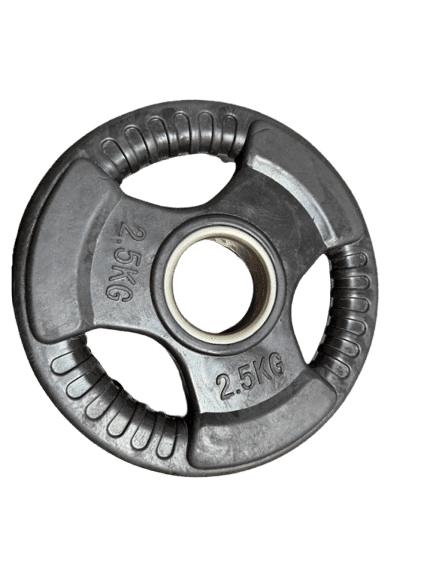 TRUESTEEL Černé pogumované Tri-Grip kotouče Váha: 2,5 kg