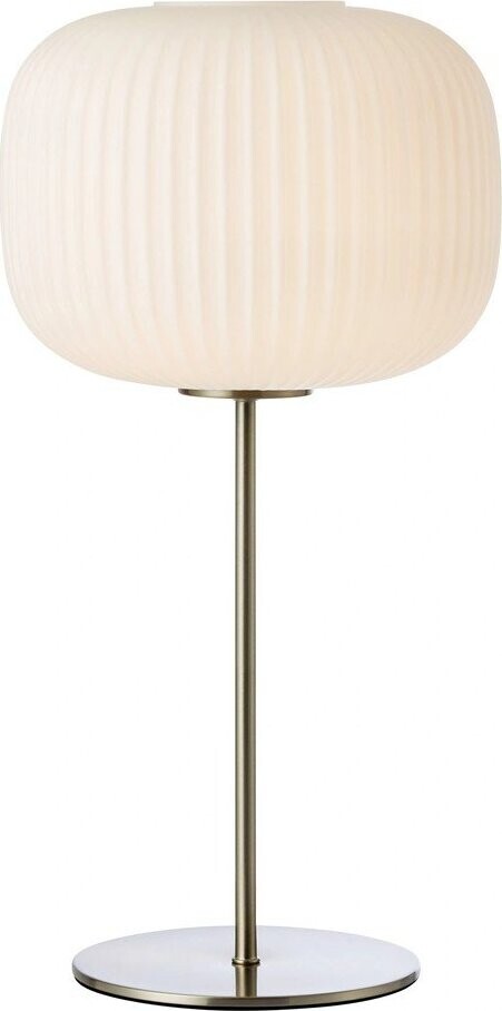 Bílá/ve stříbrné barvě stolní lampa se skleněným stínidlem (výška 50 cm) Sober – Markslöjd