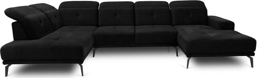 Černá sametová rohová pohovka (levý roh/do 