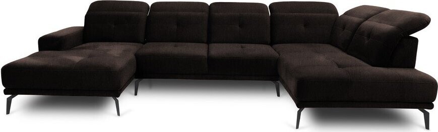 Tmavě hnědá rohová pohovka (pravý roh/do 