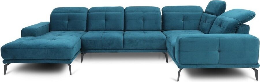 Modrá sametová rohová pohovka (pravý roh/do 